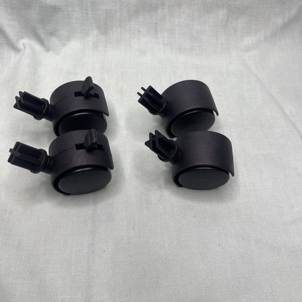 Set of 4 Office Chair Replacement Wheels Casters Push In Stem Black